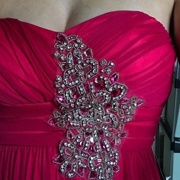 Red Strapless Gown - Picture 3 of 6